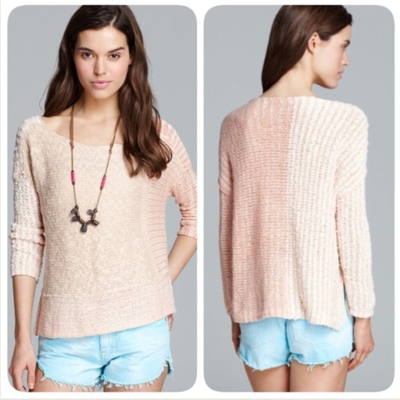 Free People orange stripe pullover sweater xs - Picture 2 of 6